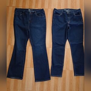 Old Navy Dark Blue Jeans Bundle. Size 14 For Both.